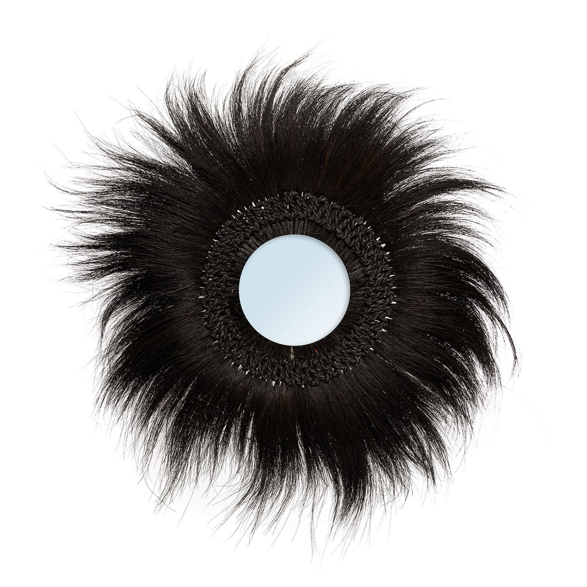 Glass mirror with grass frame, round, 70 cm - Simba