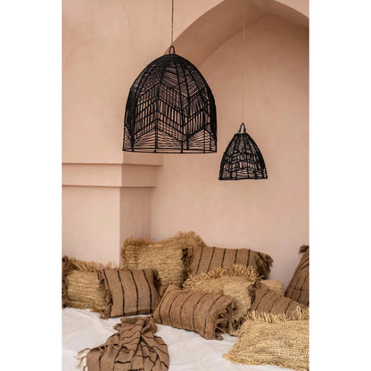 Kissenbezug aus Raffia 60×60 – handgewebt, naturbraun