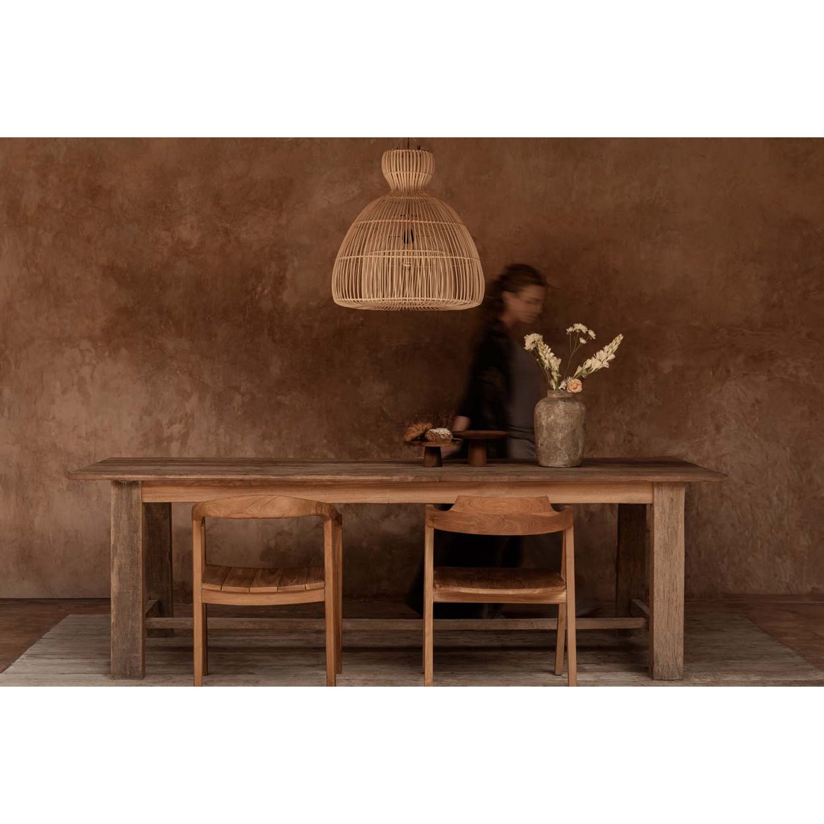 Rattan Pendelleuchte 57 cm - handgeflochten in Indonesien