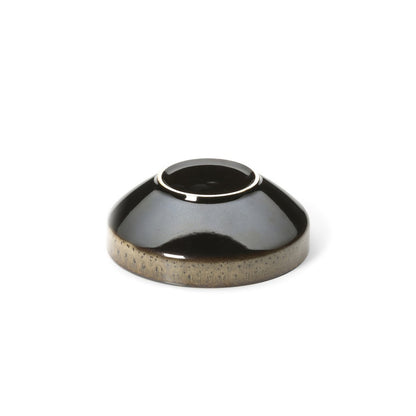 Keramisk lav skål 14 cm - mørkebrun mudderglasur