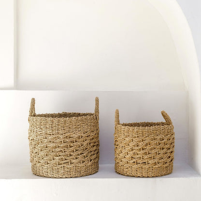 Seegras-Aufbewahrungskorb 38 cm - beige, M