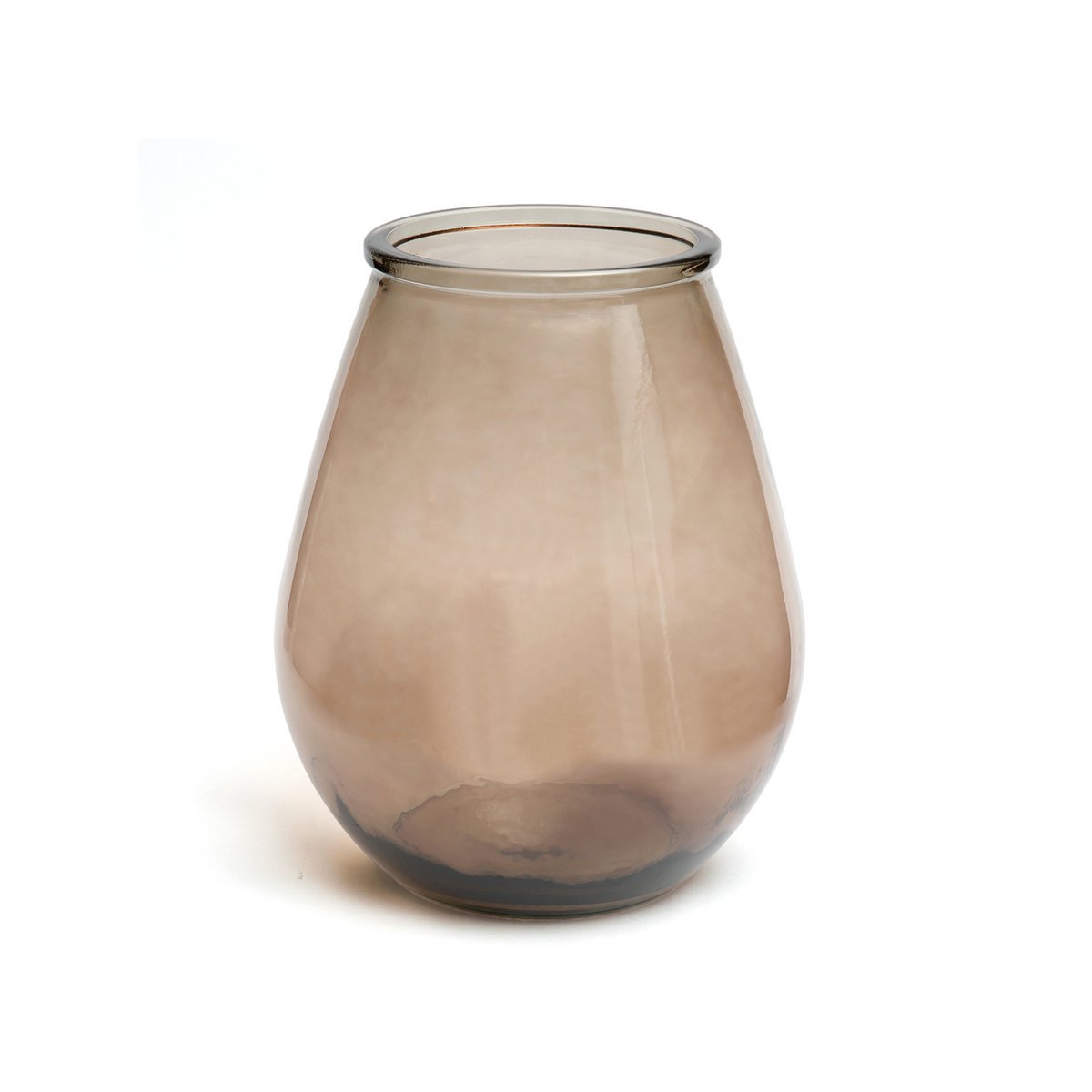 Genanvendt glasvase, mellem - beige, stor