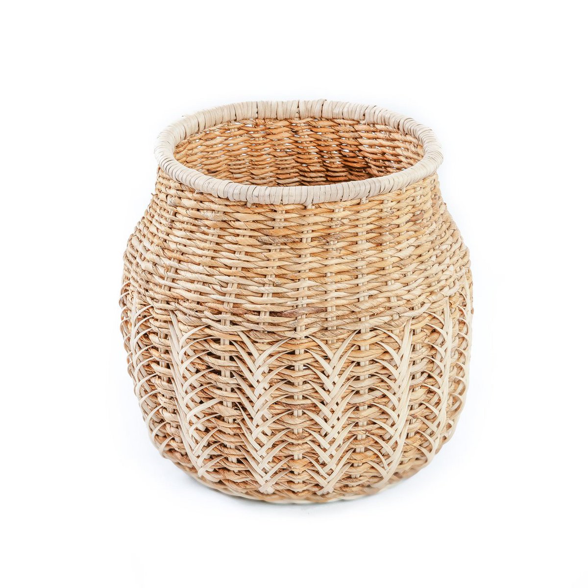 Kurv af rattan og bananblade - natur, medium