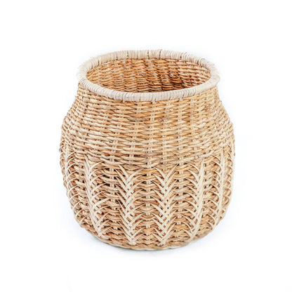 Kurv af rattan og bananblade - natur, medium