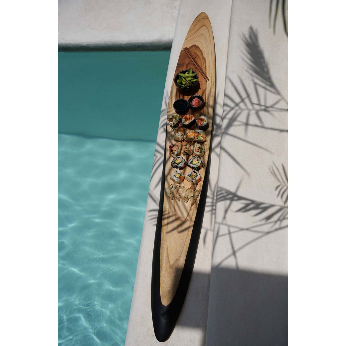 Teak serving plate, 50 × 20 cm - extra large