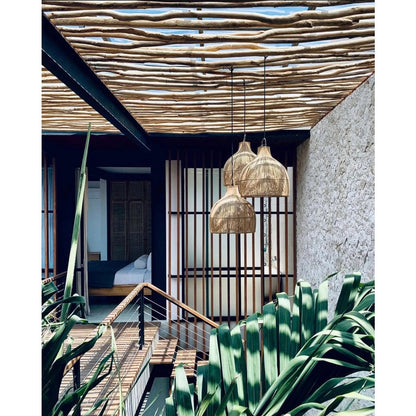 Rattan pendelskærm 50 cm - Hummerfælde, beige, kun skærm