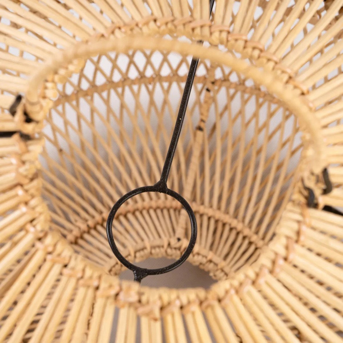 Rattan-Hängeleuchte 58 cm – natur, handgefertigt