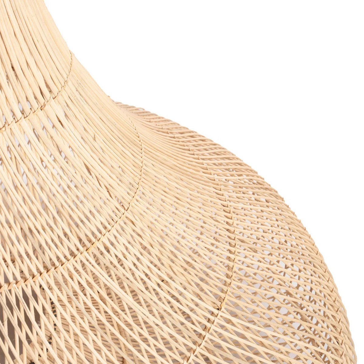 Rattan-Pendelleuchte Shala, beige – 77×57 cm