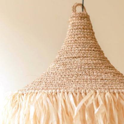 Raffia lampeskærm RUMBAI Ø40×30 cm – rattanramme