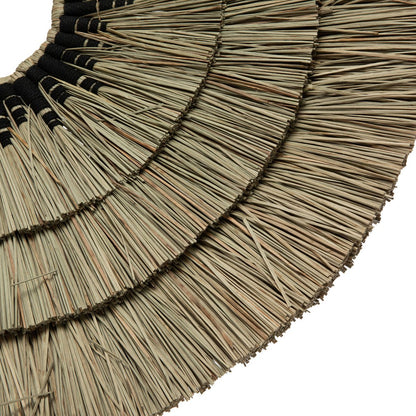 Mengkuang Gras Wandkreis 75 cm - Natur und Schwarz