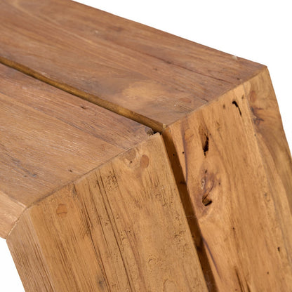Teak side table, 55 cm - sculptural form