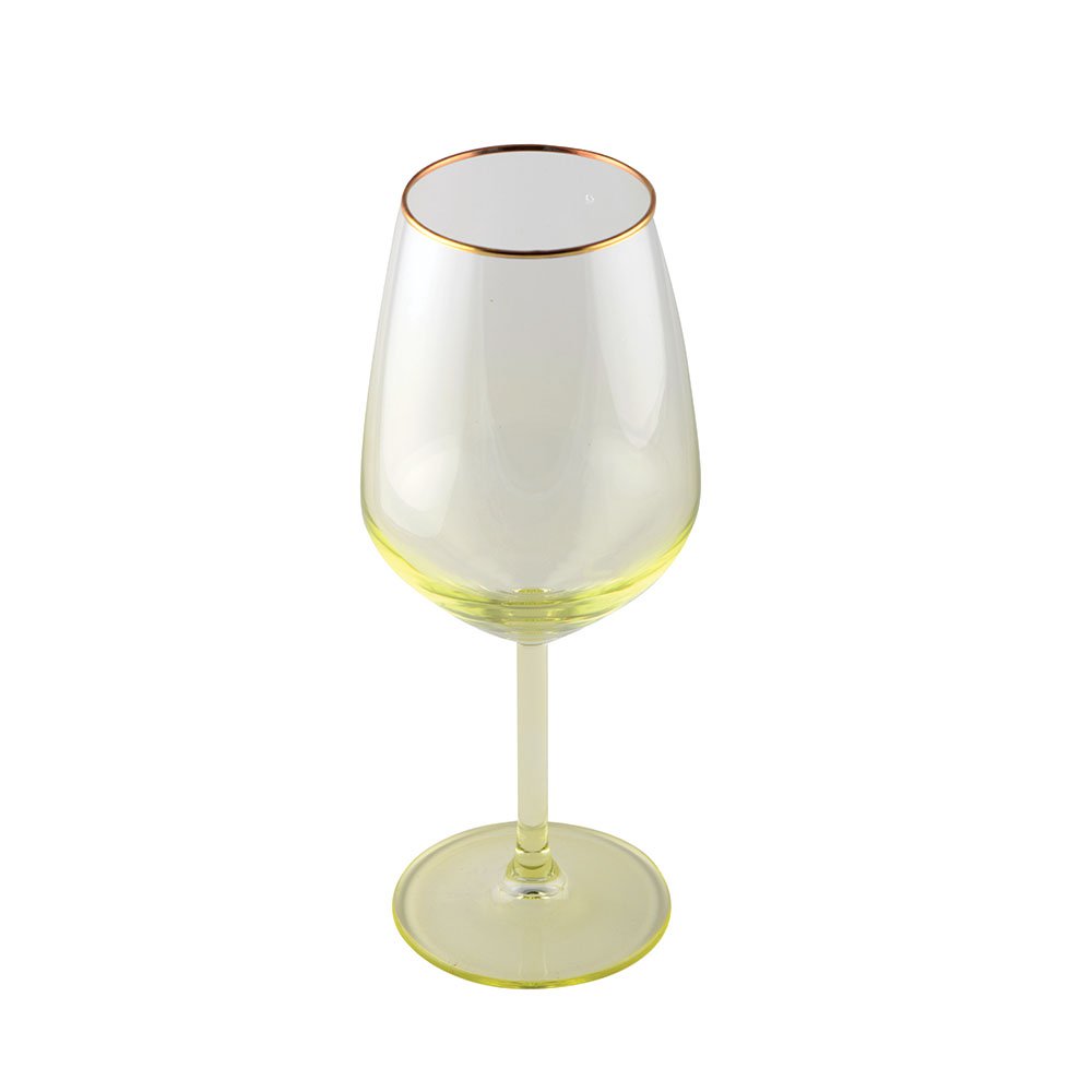 Vinglas i glas med guldkant - sæt med 4