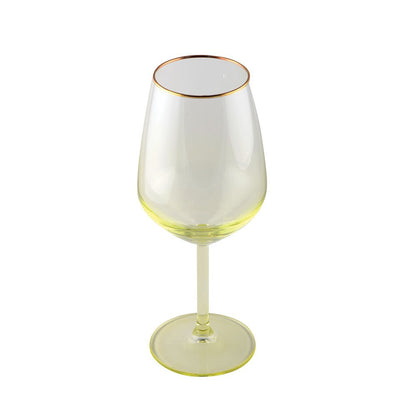 Vinglas i glas med guldkant - sæt med 4