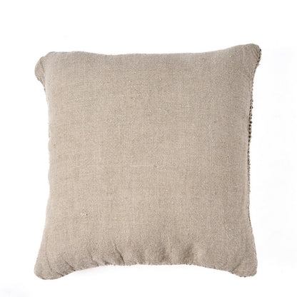 Leinenkissenbezug 50×50 cm – Naturschwarz-Korntextur