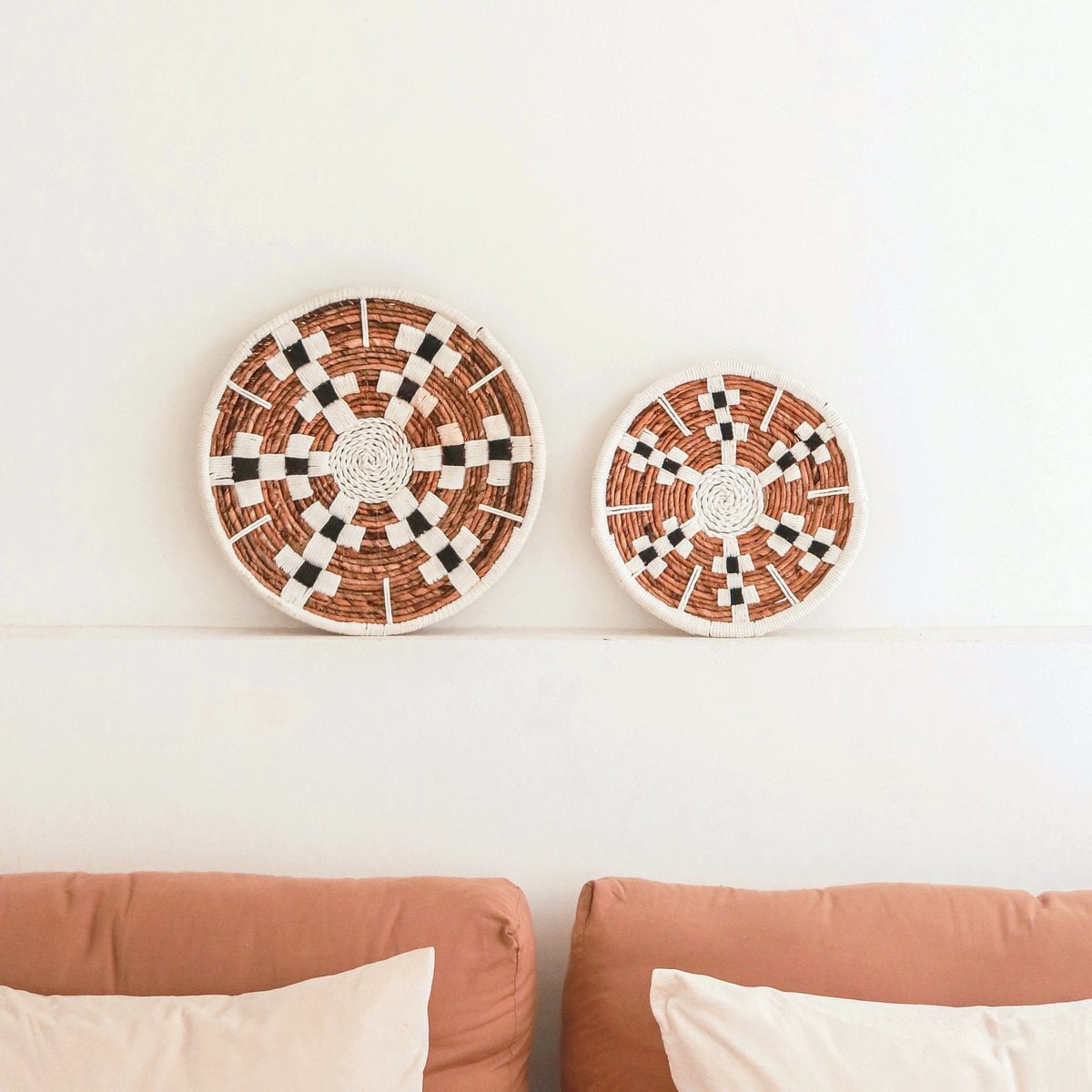 Seegras- und Baumwollwandkorb Taman 40 cm – geometrisch