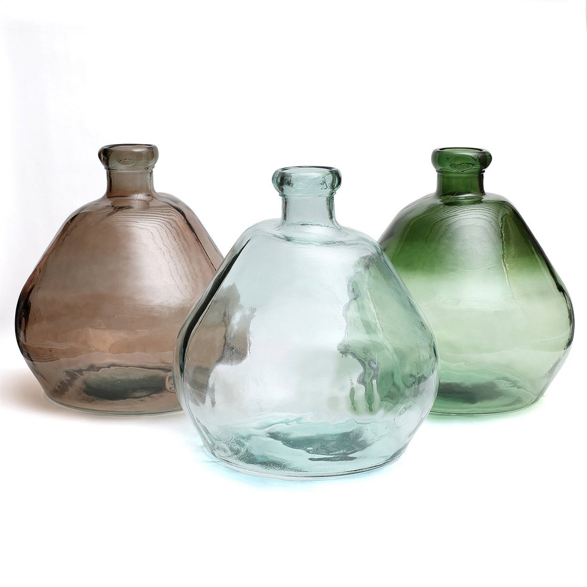 Recycled glass vase, large - blue