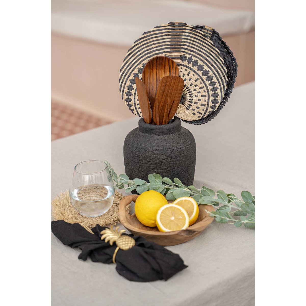 Peaky terrakotta vase, lille - Sort