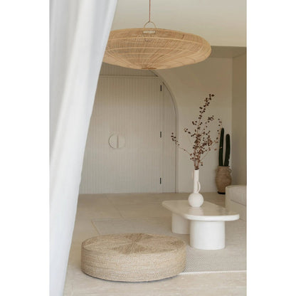 Rattanscheiben-Pendelschirm 150 cm – flaches Geflecht, Indonesien