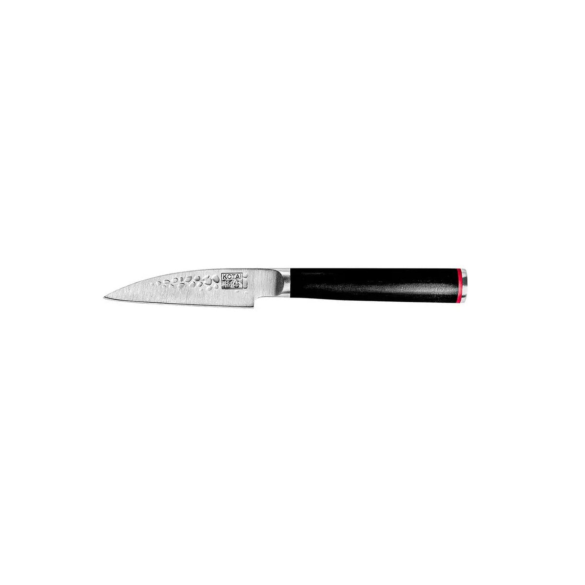 440C Stahl Gemüsemesser 90 mm - gehämmerte Klinge mit Bambus-Saya