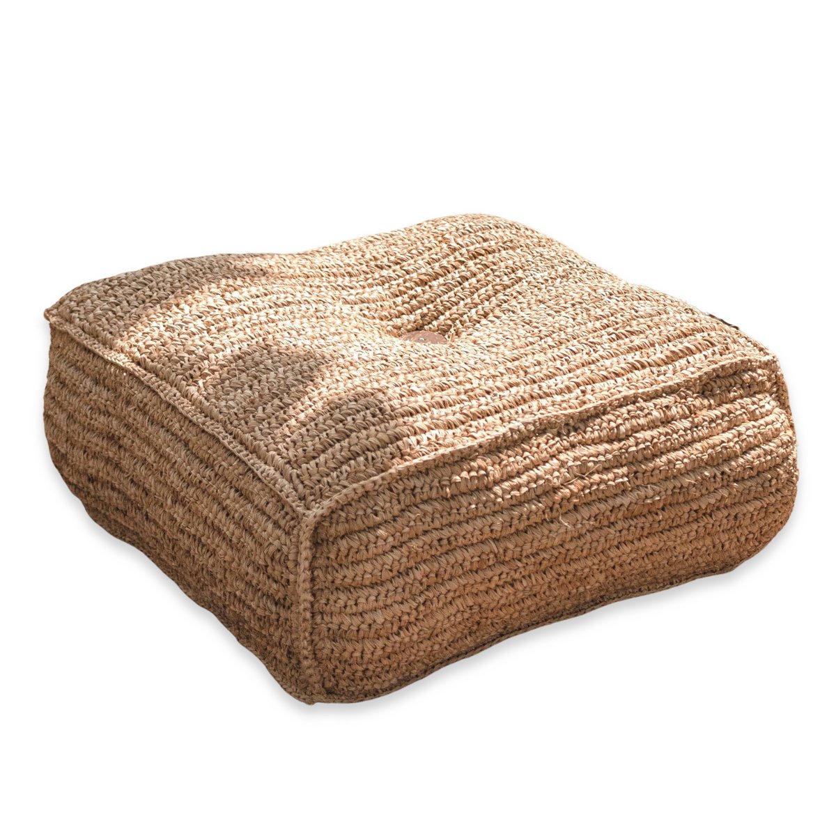 Raffia puf PADAR 55 × 55 cm - kokosfiber & bomuld