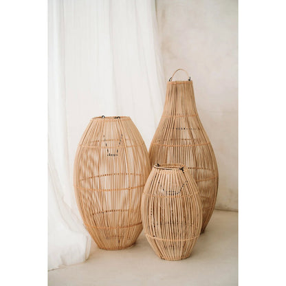 Rattan-Pendelleuchte 35×59 cm – konische Form, handgefertigt