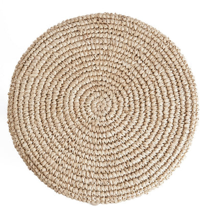 Træ barstol i raffia, 75 cm høj – håndlavet i Indonesien