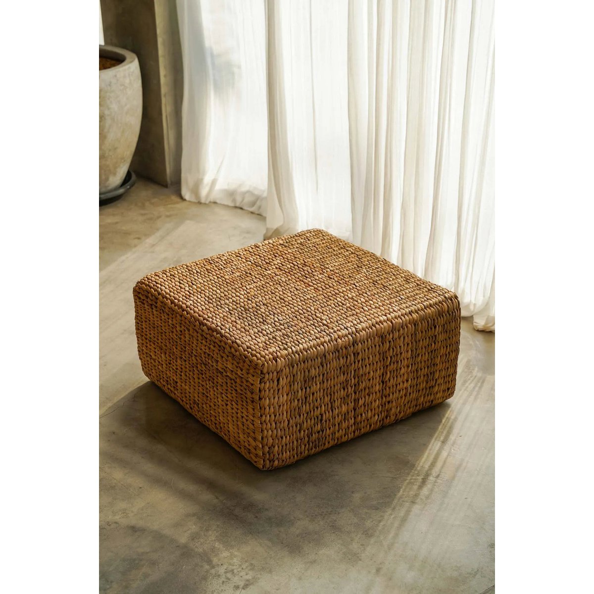 Sitzhocker Seegras 60×60 cm – Natur, Indonesien