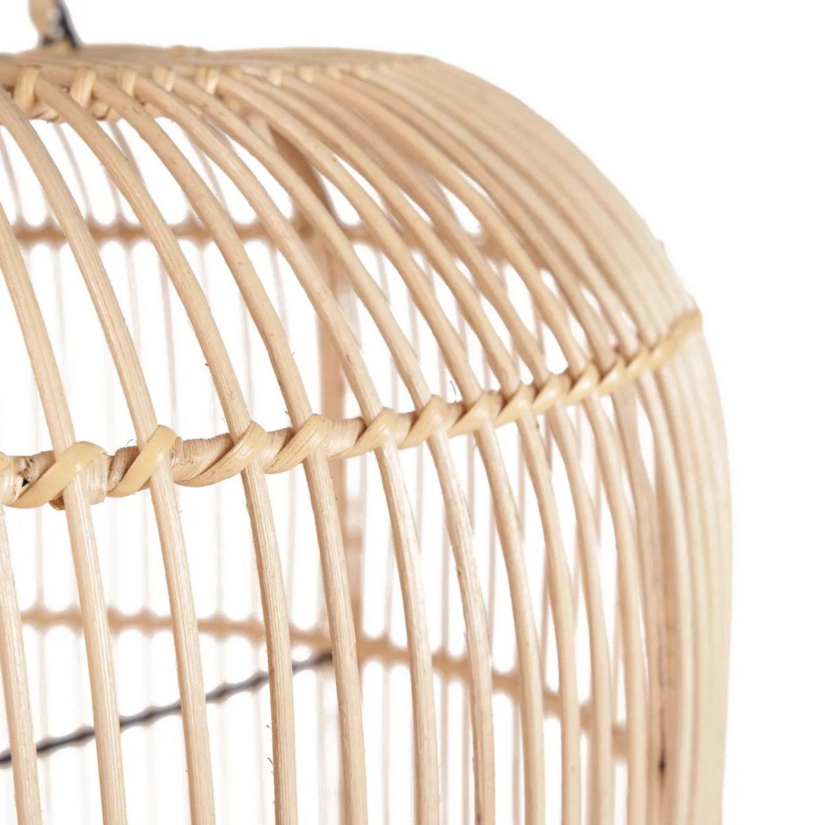 Rattan-Pendelleuchte 50 × 80 cm – zylindrisch, gerippt