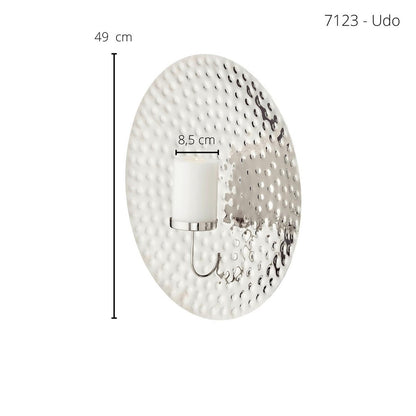Sølv væglampe Udo, Ø 47cm