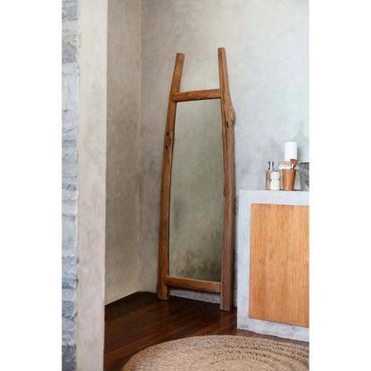 Stående træspejl 55×170 cm - rektangulært, natur, Indonesien