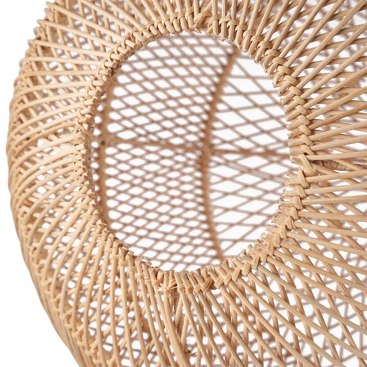 Handgewebter Rattan-Kugel-Pendelschirm 30 cm – natur, klein