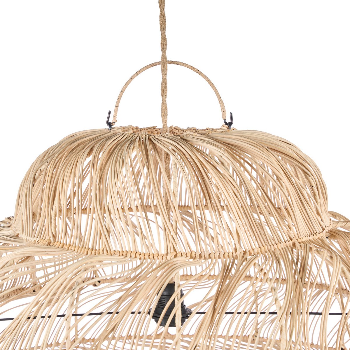 Rattan puf pendel, naturflet - Ekstra stor