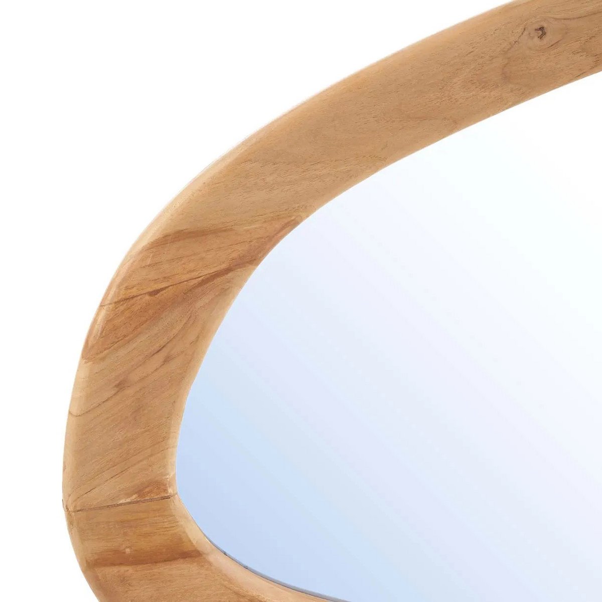 Teaktræsspejl, oval organisk ramme - XL