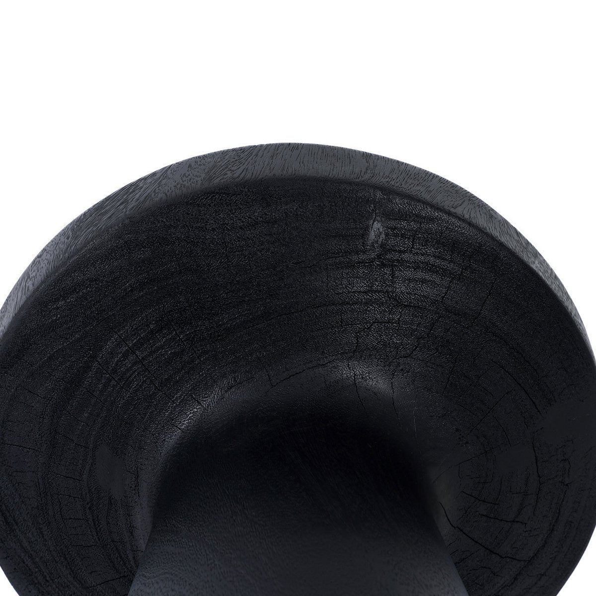 Suar-træ sidebord, sort - 40×40cm