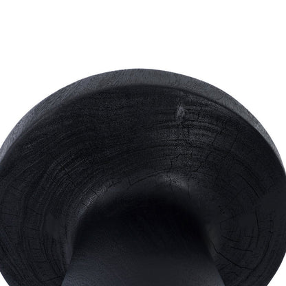 Suar-træ sidebord, sort - 40×40cm