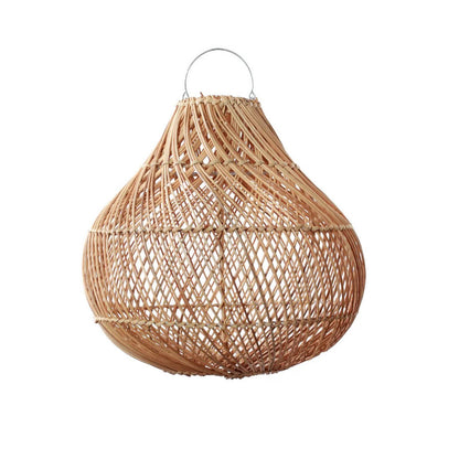 Rattan-Pendelleuchte – Beige – M