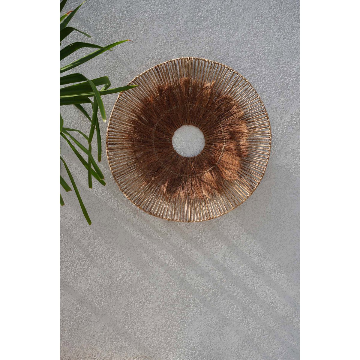 Kokosnuss-Wanddeko, rund, natur - 90 cm