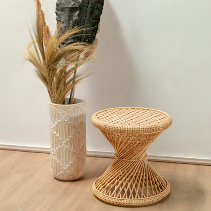Runder Rattan-Beistelltisch Ø45 cm × 45 cm hoch – Luhu