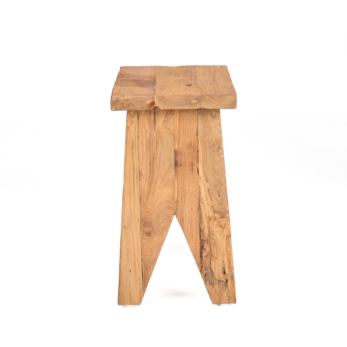 Teakhocker mit stabilen Beinen - 40 cm
