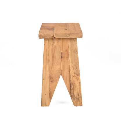 Teakhocker mit stabilen Beinen - 40 cm
