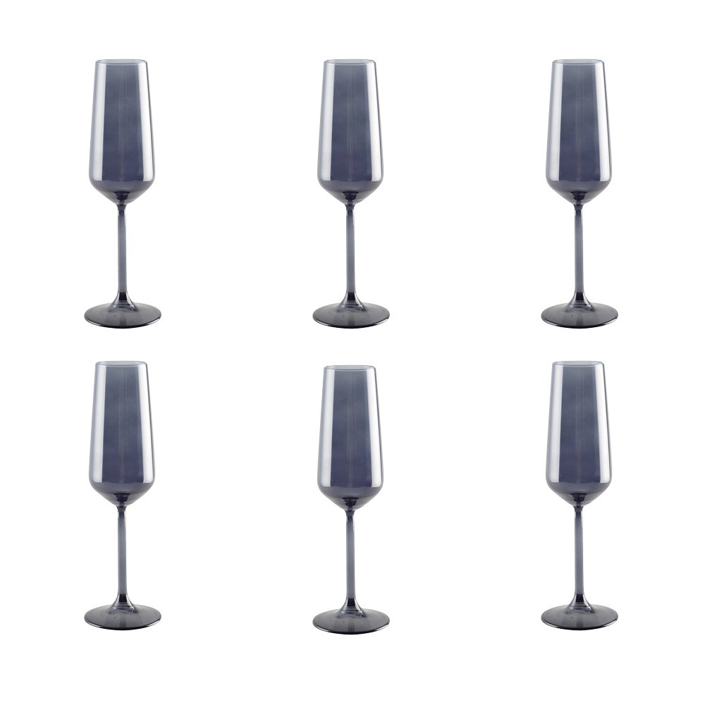 Schwarze Sektgläser - 6er-Set