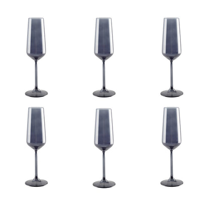 Schwarze Sektgläser - 6er-Set