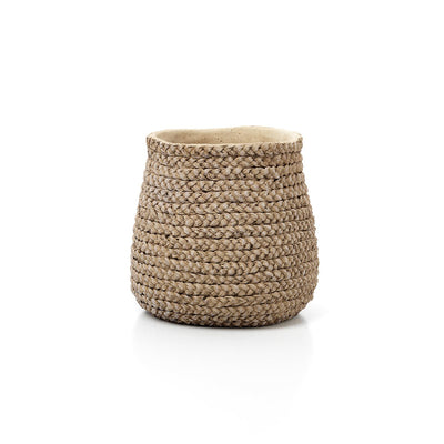 Beton-Pflanzgefäß 26,7 cm – geflochtene Textur, natur