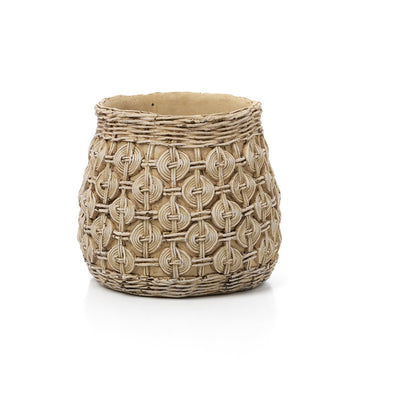 Concrete planter with knot relief, 23×23×20 cm