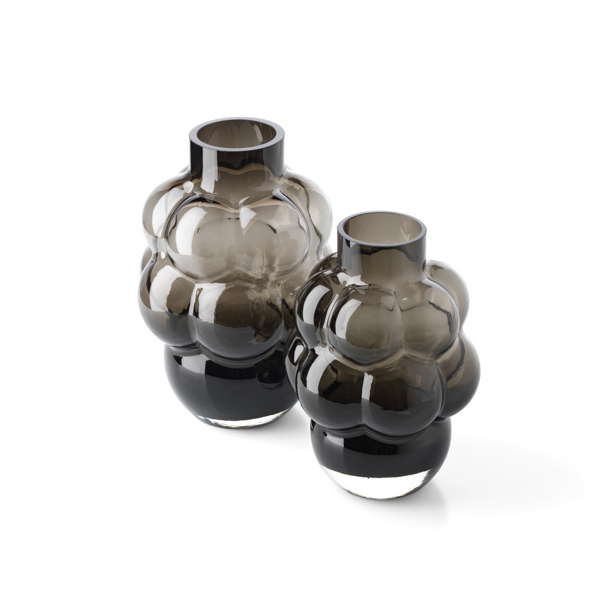Glass Grape Vase, Dark Grey - Medium