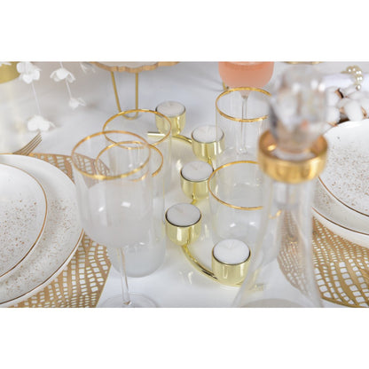 Gold twisted metal candelabra - 33.5cm