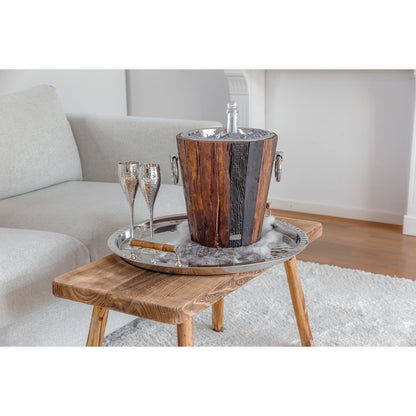 Vinkøler i rustfrit stål Providence, 28 cm - teak og sølv