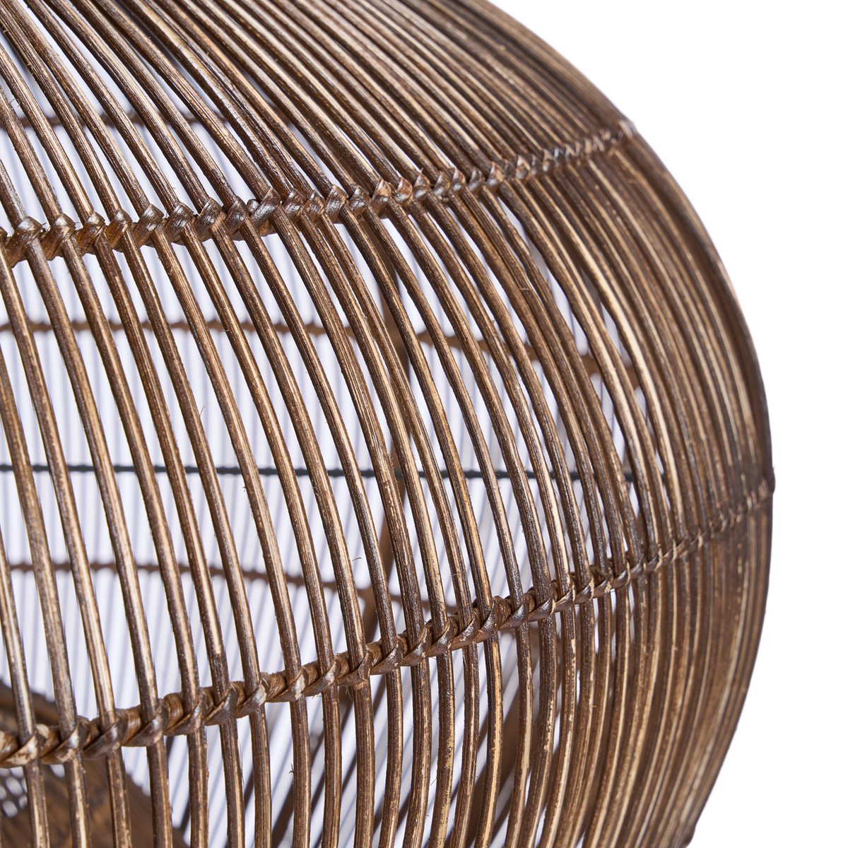 Pendel i flettet rattan, mørk valnød - Medium