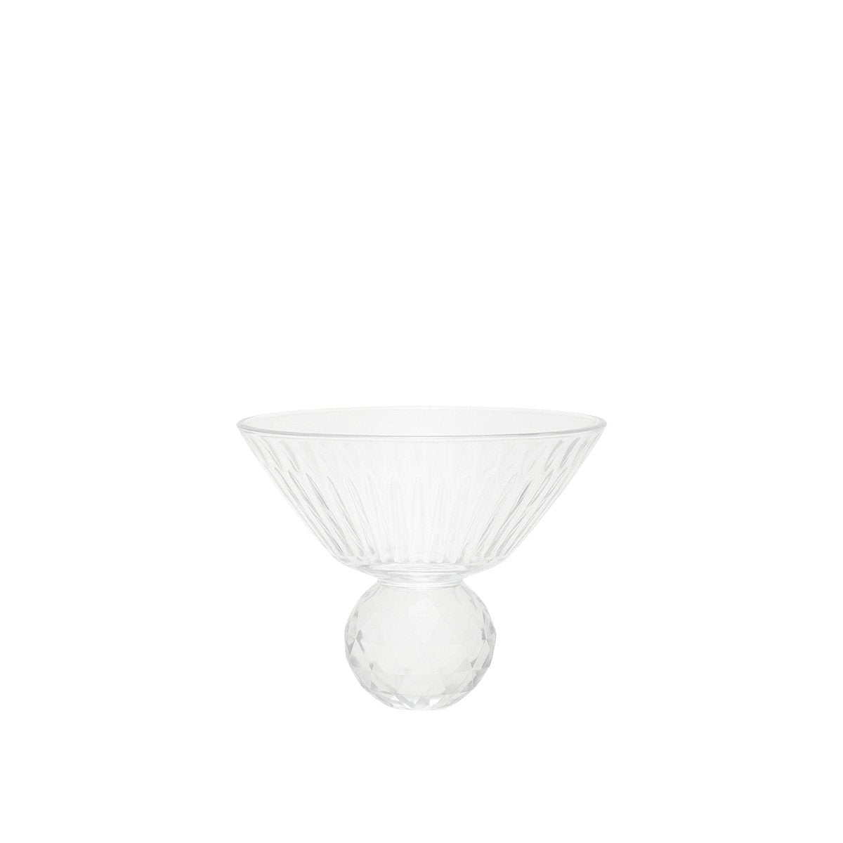 Glassdessertskåle med diamantfod, sæt med 4