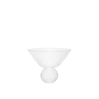 Glassdessertskåle med diamantfod, sæt med 4